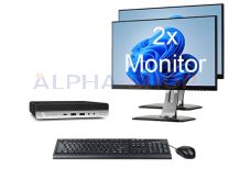 HP EliteDesk 800 G4 Mini i7 8e Gen + 2x Monitor