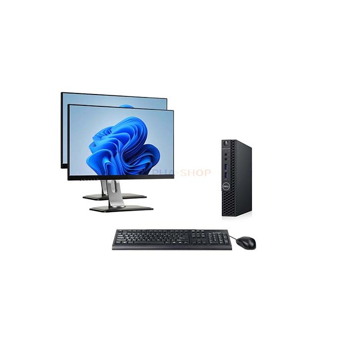 千*G様 DELL OptiPlex 3060 マイクロ ACTIE: Dell OptiPlex 3060 Micro i5 8e Gen incl. 2 Monitoren +