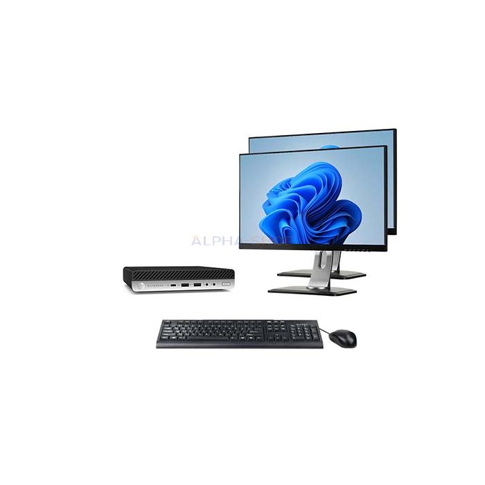 HP EliteDesk 800 G5 Mini + 2x Monitor