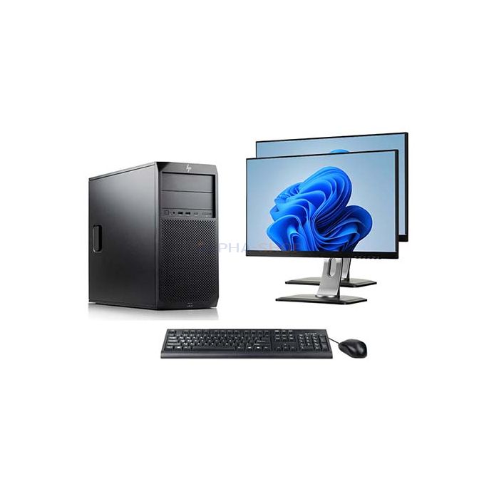 HP Z2 G4 Workstation TWR + 2x Monitor