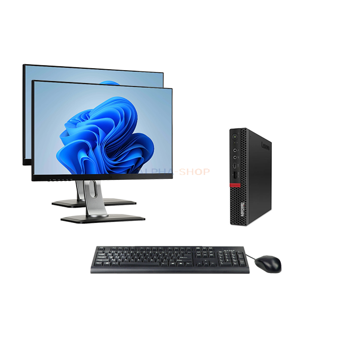 Lenovo ThinkCentre M720q Tiny i5 8e Gen + 2x Monitor