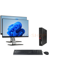 Lenovo ThinkCentre M720q Tiny i5 8e Gen + 2x Monitor
