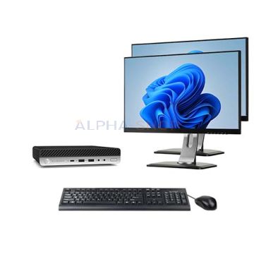 HP EliteDesk 800 G5 Mini + 2x Monitor